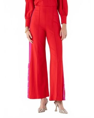Emily Mccarthy Paisley Wide Leg Pant - Red