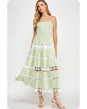Strut & Bolt Lena Eyelet Midi Dress - Green