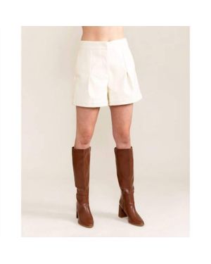 S'Edge Vegan Leather Shorts - White