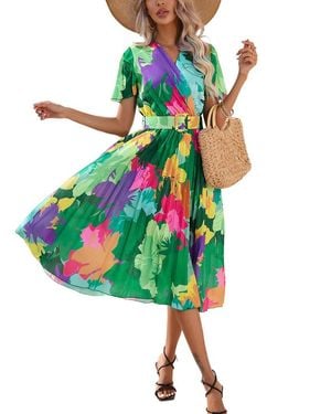 VERA DOLINI Midi Dress - Green