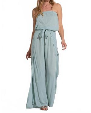 Elan Strapless Wrap Sweater - Blue