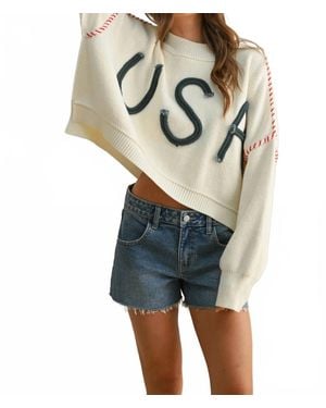 Miou Muse Usa Rope Letter Sweater - White
