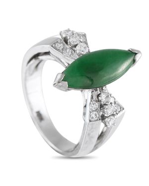 LB Exclusive 18K 0.26Ct Diamond And Jade Ring Mf15-081925 - Green