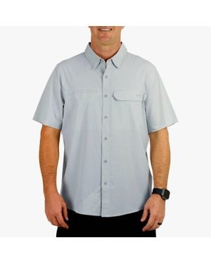 AFTCO Air-O Mesh Short Sleeve Button Down Shirt - Gray