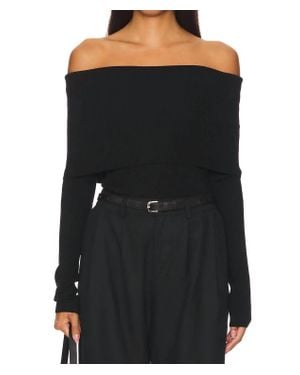 A.L.C. Evelyn Merino Off Shoulder Top - Black