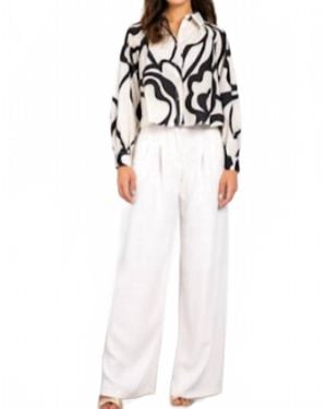 Lavender Brown Leanna Top - White