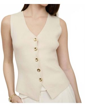 The Workshop Knit Cardigan Vest - Natural