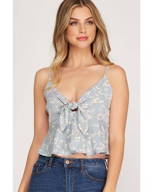 She + Sky Wildflower Cami Top - Blue