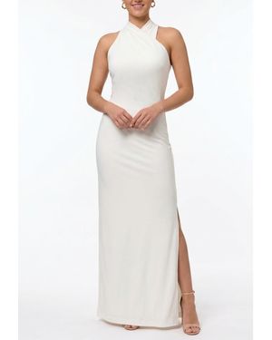 Rachel Roy Harland Crossover Halter Maxi Dress - White
