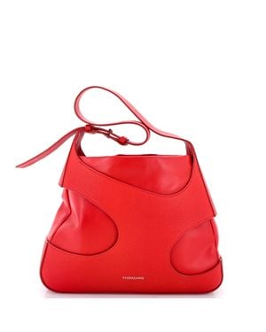 Ferragamo Cut Out Adjustable Shoulder Bag Leather Medium - Red