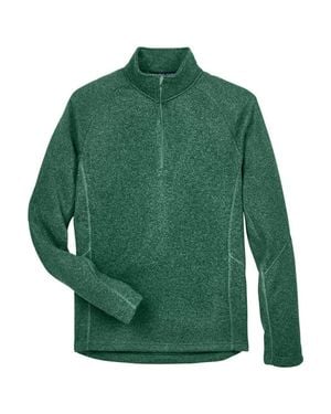 Devon & Jones Bristol Sweater Fleece Quarter-Zip Pullover - Green
