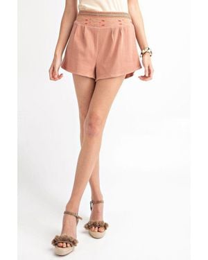 TRUEDAMES High Rise Waist Shorts - Pink