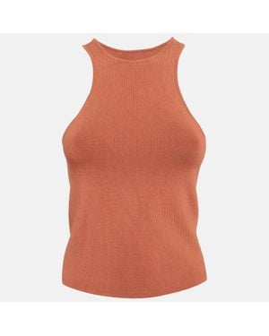 Shona Joy Stretch Knit Crop Top - Orange