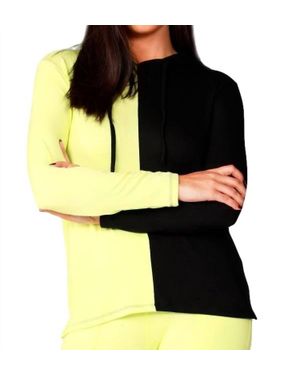 French Kyss Color Block Hoodie - Yellow