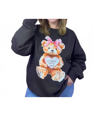 Scripted Pearl The Sweetheart Bear Sweatshirt - Blue