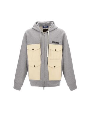 Junya Watanabe Utility Cotton Jacket With Drawstring Hood And Pocketed Design - White