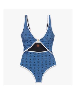 MCM Monogram Print Swimsuit - Blue