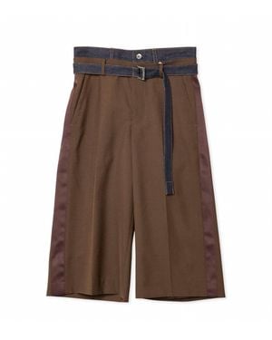 Sacai Suiting Denim Culottes - Brown