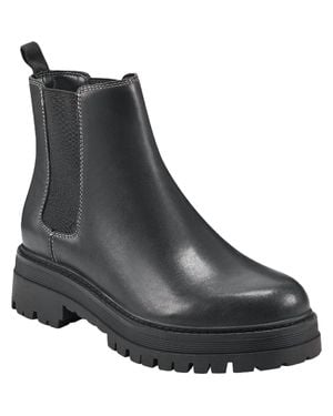 Marc Fisher Pietro Leather Pull On Chelsea Boots - Black