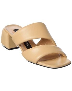 Sergio Rossi Spongy 45 Leather Sandal - Natural