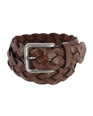 Cowgirls Rock Braided Leather Belt With Contrast Stitching - Brown