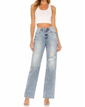 SER.O.YA High Rise Straight Leg Jeans - Blue