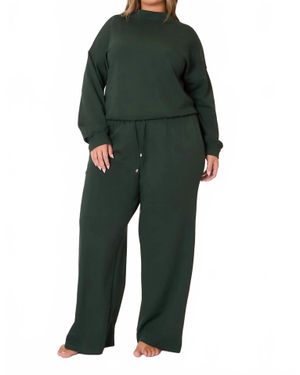 Cozy Co. Elena Sweatshirt Curvy - Green