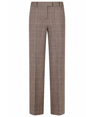 Circolo 1901 Checkered Straight-Leg Pants With Classic Fit - Brown