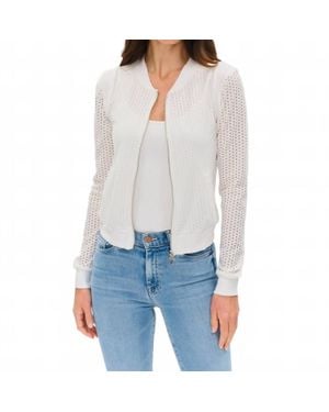Six Fifty Cutout Knit Zipup Jacket - White