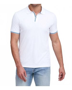 RAFFI Nolan Short Sleeve Collared Shirt - White