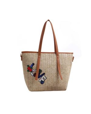 MKF Tansy Padlock Designer Satchel Handbag By Mia K - Brown