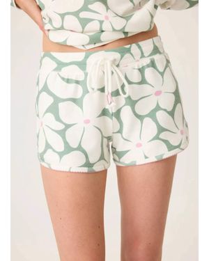 Pj Salvage Wish You Were Here Floral Print Casual Shorts - Natural