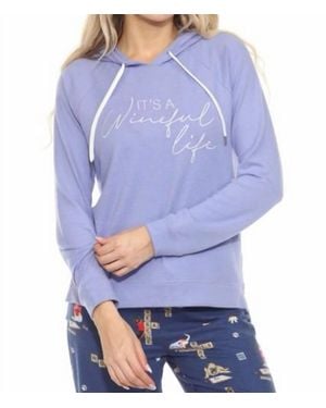 Pj Salvage It's A Wineful Life Hoodie - Blue