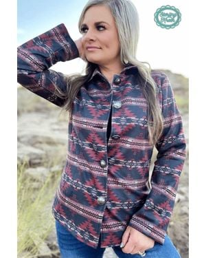 Sterling Kreek Aztec Print Western Jacket - Blue