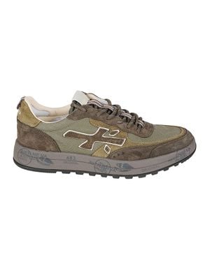 Premiata Nous Layered Low-Top Leather Sneakers - Brown