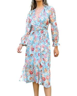 Adelyn Rae Penelope Faux Wrap Dress - Blue