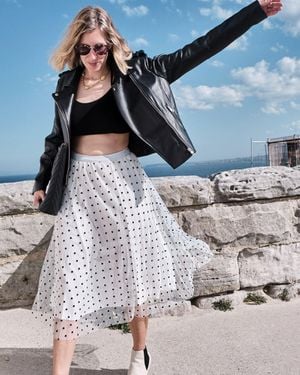Belle & Bloom Mixed Feeling Reversible Skirt - Blue