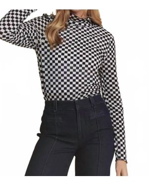 Jade By Jane Lillian Checkered Top - Black