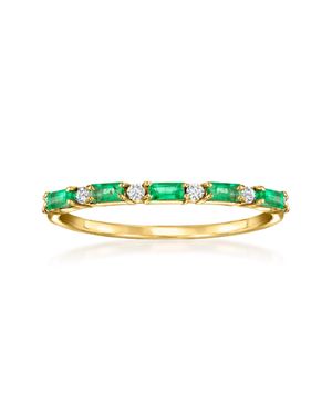 RS Pure By Ross-Simons Emerald Ring With Diamonds - Green