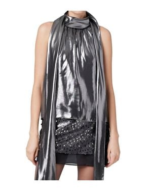 Toccin Hattie Sleeveless Metallic Blouse - Blue