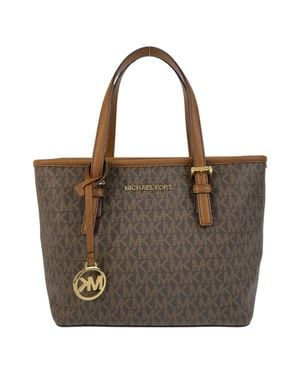 Michael Kors Mk Signature Pvc Tote Bag - Brown
