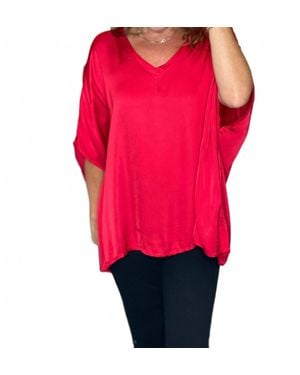 Sofia Collections Justin Silk Top - Red