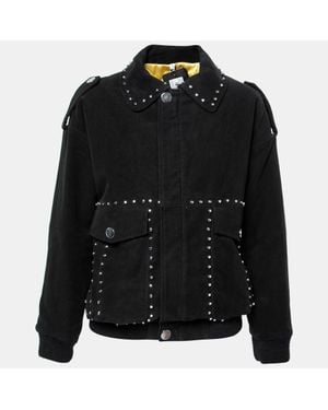 Faith Connexion Suede Studded Oversized Bomber Jacket - Black