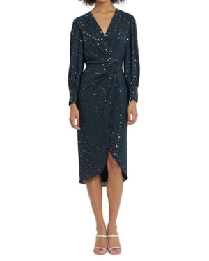 Maggy London Maggie London Metallic Dot Dress - Blue