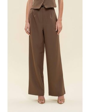 Blu Pepper Greenwich Pleat Trouser - Brown