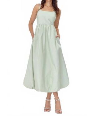 Greylin Celina Balloon Hem Midi Dress - Green