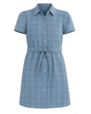 Another Love Neoma Front Tie Mini Dress - Blue