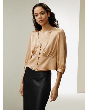LILYSILK Fitted Retro Corset Silk Top For - Natural