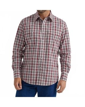 Wrangler Wrinkle Resist Long Sleeve Classic Fit Snap Shirt - Multicolor