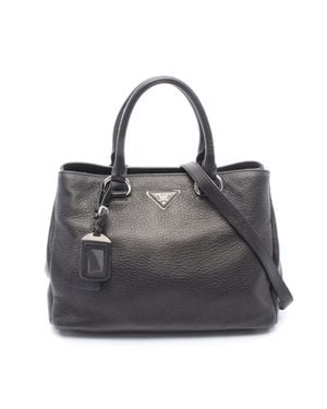 Prada Leather 2Way Handbag - Black